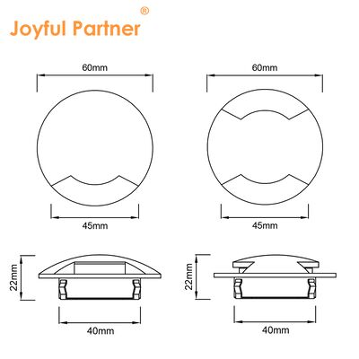 Đèn nhìn bên mặt đất LED 1W 3W 12V-24VDC Nhôm tinh khiết 6063#