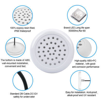 Đèn hồ bơi RGB siêu mỏng đổ đầy nhựa SMD5050 DC12V Chống nước Điều khiển từ xa Chống nước mặn