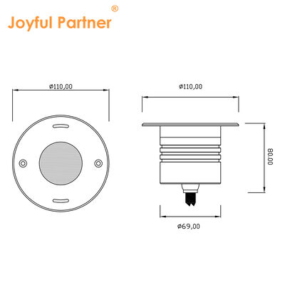 Đèn LED chiếu sáng dưới nước âm trần 4*2.5W RGB3in1 DMX 24 Volt IP68 Thân bằng thép không gỉ