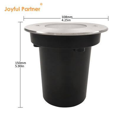 Đèn LED chôn trong đất 3W 6W chống nước DIA108MM Bộ chứa nhôm với vỏ phía trước bằng thép không gỉ