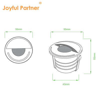 Đèn dưới lòng đất LED 3W AC 85-265V 1/2/3/4 Bên DIA55MM*H55MM Kính quang với cáp điện 0,5M