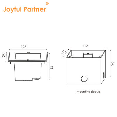 Square Inground Deck Uplight 125 * 125MM ADC12 Die-Casting Aluminium Housing High SMD LED với thiết kế chống chói sâu