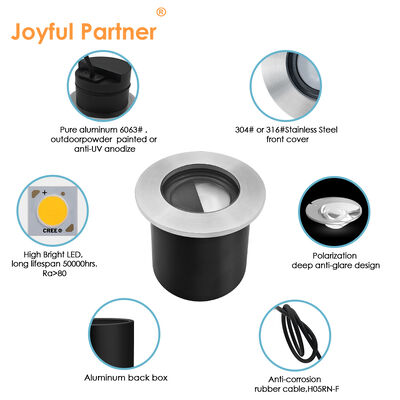 Đèn LED bên ngoài được chôn cất 316 Inox Front Cover Waterproof IP67 4W Cree LED Diameter 80MM