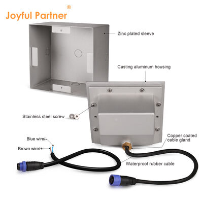 Recessed LED Wall Light 160*160MM Osram SMD2835 Powder Coating Finish AC100-240V For Staircase