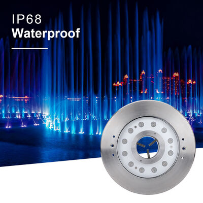 LED Fountain Light Stainless Steel 316 DC24 Volts IP68 36W RGB3in1 Warm White Water Jet With CE Certificate