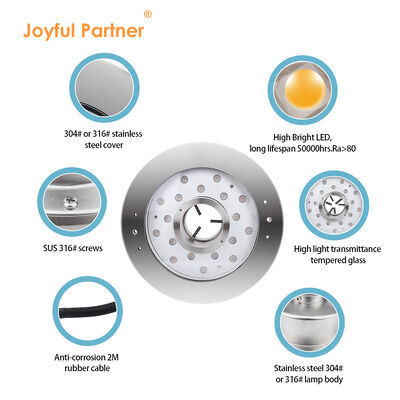 Đèn suối LED DMX512 điều khiển DC24V thép không gỉ RGBW Thay đổi màu sắc cho cảnh quan dưới nước