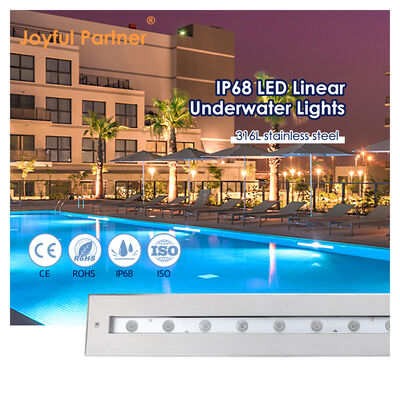 Ánh sáng tuyến tính dưới nước DC12V 316 thép không gỉ DMX 512 RGB 12W 24W 628MM Chiều dài cho thác nước