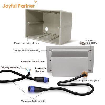 LED Recessed Wall Light SMD3528 AC100-240V Casting Aluminum Material With PVC Mounting Sleeve