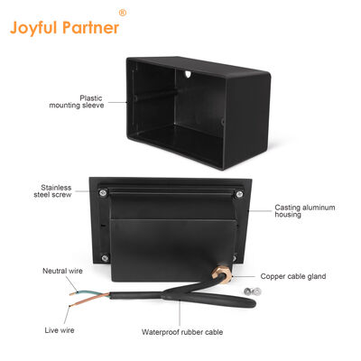 Đèn tường LED âm trần ngoài trời 2W IP65 có ống lắp sẵn Ra85 Thấu kính quang học AC100-240V