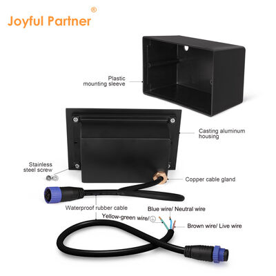 Đèn tường LED âm trần ngoài trời 2W IP65 có ống lắp sẵn Ra85 Thấu kính quang học AC100-240V