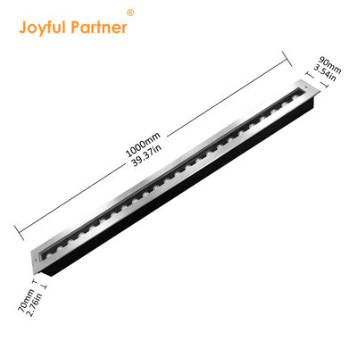 Đèn LED âm đất dạng tuyến tính 12W 24W 48W DC24V 1000MM 1Mét Thép không gỉ 316 IP67 Loại âm sàn