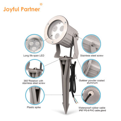 Đèn LED chiếu điểm sân vườn IP65 Vỏ nhôm Đui GU10 Dây dài 0.5M dùng cho chiếu sáng lối đi ngoài trời