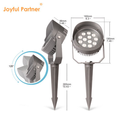 Đèn LED chiếu điểm sân vườn 12W 24W 36W Tích hợp Driver DMX512 DC24V RGB3in1 Thân đèn nhôm đen Vỏ nhôm Dùng chiếu cây