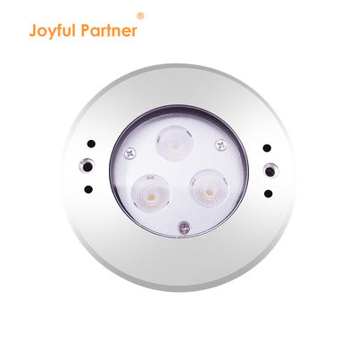 DIA 118mm IP68 304 thép không gỉ Đèn LED dưới nước màu trắng ấm áp 3W DC24v với tay đeo nhựa