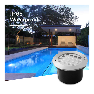 Đèn dưới nước nhúng DC24V 18W RGB 316 thép không gỉ IP68 với điều khiển từ xa và biến áp