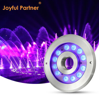 LED 12V 24V Fountain Underwater Light IP68 Stainless Steel RGB Water Jet Structure Waterproof Color Change External Control